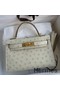 Hermes Kelly Mini II Sellier Handmade Bag In Beton Ostrich Leather Replica