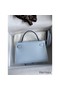 Hermes Kelly Mini II Sellier Handmade Bag In Blue Brume Epsom Calfskin Replica