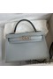 Hermes Kelly Mini II Sellier Handmade Bag In Blue Glacier Epsom Calfskin Replica