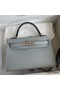 Hermes Kelly Mini II Sellier Handmade Bag In Blue Glacier Epsom Calfskin Replica