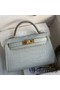 Hermes Kelly Mini II Sellier Handmade Bag In Blue Glacier Matte Alligator Leather Replica