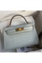 Hermes Kelly Mini II Sellier Handmade Bag In Blue Glacier Matte Alligator Leather Replica
