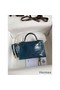 Hermes Kelly Mini II Sellier Handmade Bag In Blue Jean Shiny Alligator Leather Replica