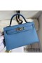 Hermes Kelly Mini II Sellier Handmade Bag In Blue Paradise Epsom Calfskin Replica