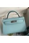 Hermes Kelly Mini II Sellier Handmade Bag In Blue Zephyr Epsom Calfskin Replica