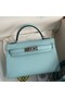 Hermes Kelly Mini II Sellier Handmade Bag In Blue Zephyr Epsom Calfskin Replica