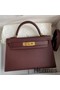 Hermes Kelly Mini II Sellier Handmade Bag In Bordeaux Epsom Calfskin Replica
