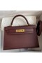Hermes Kelly Mini II Sellier Handmade Bag In Bordeaux Epsom Calfskin Replica