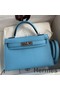 Hermes Kelly Mini II Sellier Handmade Bag In Celeste Epsom Calfskin Replica