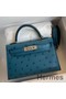 Hermes Kelly Mini II Sellier Handmade Bag In Colvert Ostrich Leather Replica