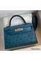 Hermes Kelly Mini II Sellier Handmade Bag In Colvert Ostrich Leather Replica