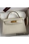 Hermes Kelly Mini II Sellier Handmade Bag In Craie Swift Calfskin Replica