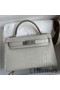 Hermes Kelly Mini II Sellier Handmade Bag In Grey Matte Alligator Leather Replica