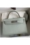 Hermes Kelly Mini II Sellier Handmade Bag In Gris Neve Matte Alligator Leather Replica