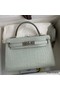Hermes Kelly Mini II Sellier Handmade Bag In Gris Neve Matte Alligator Leather Replica