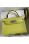 Hermes Kelly Mini II Sellier Handmade Bag In Jaune Bourgeon Chevre Mysore Leather Replica