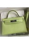 Hermes Kelly Mini II Sellier Handmade Bag In Jaune Bourgeon Matte Alligator Leather Replica