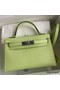 Hermes Kelly Mini II Sellier Handmade Bag In Jaune Bourgeon Matte Alligator Leather Replica