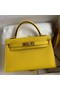Hermes Kelly Mini II Sellier Handmade Bag In Jaune de Naples Epsom Calfskin Replica