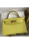 Hermes Kelly Mini II Sellier Handmade Bag In Lime Epsom Calfskin Replica