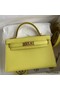 Hermes Kelly Mini II Sellier Handmade Bag In Lime Epsom Calfskin Replica
