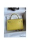 Hermes Kelly Mini II Sellier Handmade Bag In Lime Ostrich Leather Replica
