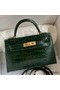Hermes Kelly Mini II Sellier Handmade Bag In Malachite Shiny Alligator Leather Replica