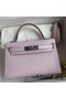 Hermes Kelly Mini II Sellier Handmade Bag In Mauve Pale Matte Alligator Leathe Replica