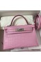 Hermes Kelly Mini II Sellier Handmade Bag In Mauve Sylvestre Matte Alligator Leather Replica