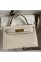 Hermes Kelly Mini II Sellier Handmade Bag In Nata Chevre Mysore Leather Replica