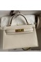 Hermes Kelly Mini II Sellier Handmade Bag In Nata Chevre Mysore Leather Replica