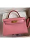 Hermes Kelly Mini II Sellier Handmade Bag In Rose Confetti Chevre Mysore Leather Replica