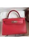 Hermes Kelly Mini II Sellier Handmade Bag In Rose Extreme Matte Alligator Leather Replica