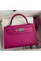 Hermes Kelly Mini II Sellier Handmade Bag In Rose Purple Epsom Calfskin Replica