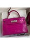 Hermes Kelly Mini II Sellier Handmade Bag In Rose Scheherazade Shiny Alligator Leather Replica