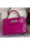 Hermes Kelly Mini II Sellier Handmade Bag In Rose Scheherazade Shiny Alligator Leather Replica