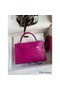 Hermes Kelly Mini II Sellier Handmade Bag In Rose Scheherazade Shiny Alligator Leather Replica