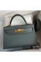 Hermes Kelly Mini II Sellier Handmade Bag In Vert Amande Epsom Calfskin Replica