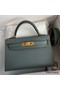 Hermes Kelly Mini II Sellier Handmade Bag In Vert Amande Epsom Calfskin Replica