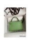 Hermes Kelly Mini II Sellier Handmade Bag In Vert Criquet Chevre Mysore Leather Replica