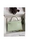 Hermes Kelly Mini II Sellier Handmade Bag In Vert Fizz Chevre Mysore Leather Replica