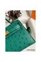 Hermes Kelly Mini II Sellier Handmade Bag In Vert Vertigo Ostrich Leather Replica