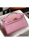Hermes Kelly Pochette Bag In Mauve Sylvestre Epsom Leather Replica
