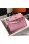 Hermes Kelly Pochette Bag In Mauve Sylvestre Epsom Leather Replica