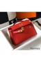 Hermes Kelly Pochette Bag In Red Epsom Leather Replica
