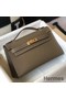 Hermes Kelly Pochette Bag In Taupe Grey Epsom Leather Replica