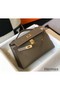 Hermes Kelly Pochette Bag In Taupe Grey Epsom Leather Replica
