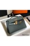 Hermes Kelly Pochette Bag In Vert Amande Epsom Leather Replica