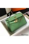 Hermes Kelly Pochette Bag In Vert Criquet Epsom Leather Replica