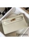Hermes Kelly Pochette Bag In White Epsom Leather Replica